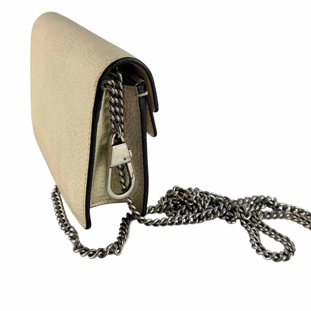 GUCCI Dionysus Super Mini Crystal Beige Leather Crossbody Bag Made in Italy - Picture 6 of 15